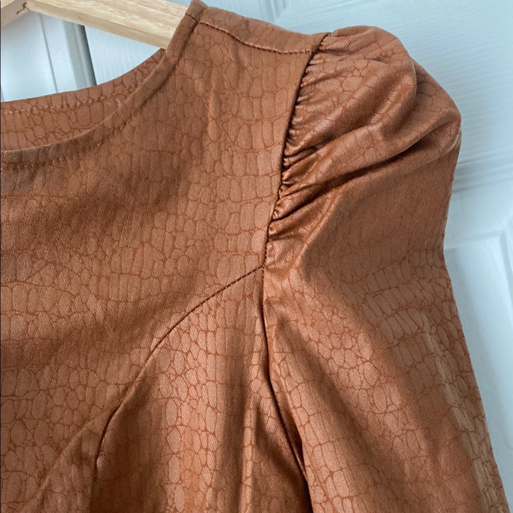 Brown Cropped Jacket - Picture 3 of 5